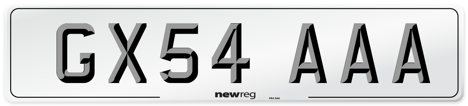 GX54 AAA Number Plate from New Reg